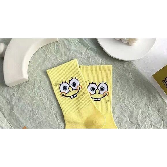 SpongeBob SquarePants Character Socks 5 Set - One Size - Vibrant Colors - Picture 2 of 10